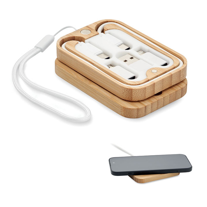 CHARGOO · Chargeur sans fil 15W bambou MO2450-40