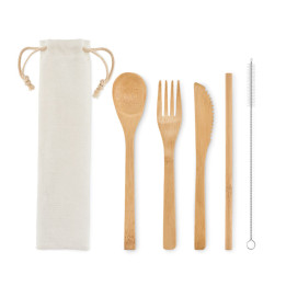 SETSTRAW · Couverts en bambou avec paille MO6121-13