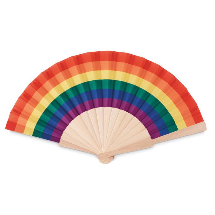 BOWFAN · Eventail en bois arc-en-ciel MO6446-99
