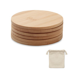 BAYIN SET · Lot de 6 sous-verres en bambou MO6601-40