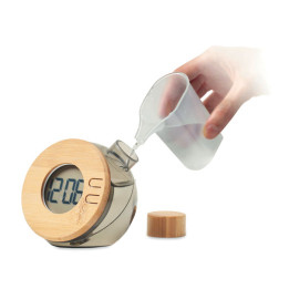 DROPPY LUX · Horloge à eau LCD en bambou MO6865-27