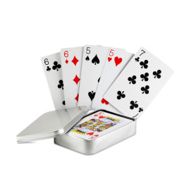 AMIGO · Cartes à jouer boîte étain MO7529-16