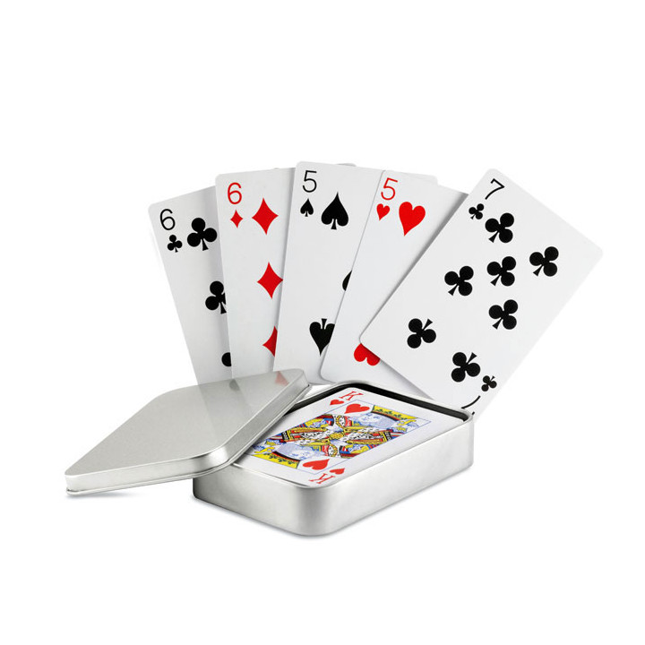 AMIGO · Cartes à jouer boîte étain MO7529-16