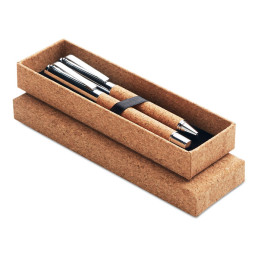 QUERCUS · Stylo bille métal boîte liège MO9678-40