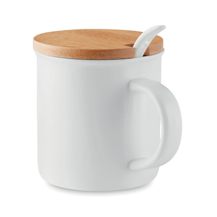 KENYA · Mug porcelaine avec cuillère MO9708-06