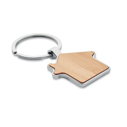 BURNIE · Porte-clés maison métal bambou MO9949-40