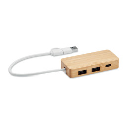 HUBBAM · Hub USB 3 ports en bambou MO2143-40