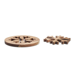 SCAGLIA · 2 dessous de plat en d'acacia CX1538-40
